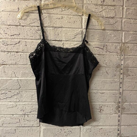 Vintage Nylon Black Lace Camisole Slip M - Picture 7 of 10
